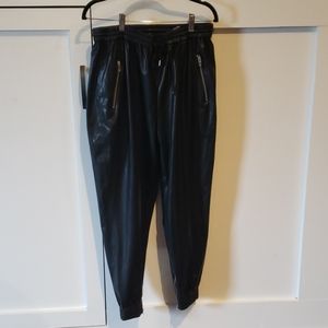 Vegan leather joggers